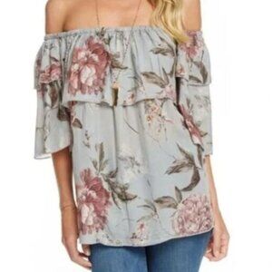 Chaser Vintage Floral Off/On Shoulder Top